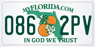 FL license plate 0862PV