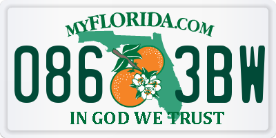 FL license plate 0863BW