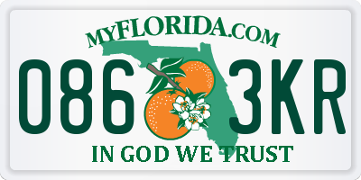 FL license plate 0863KR
