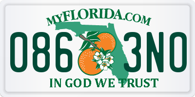 FL license plate 0863NO
