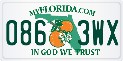 FL license plate 0863WX