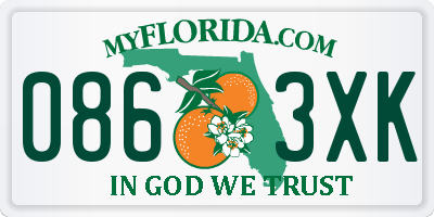 FL license plate 0863XK