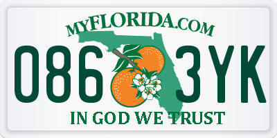 FL license plate 0863YK