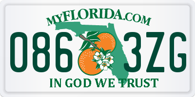 FL license plate 0863ZG