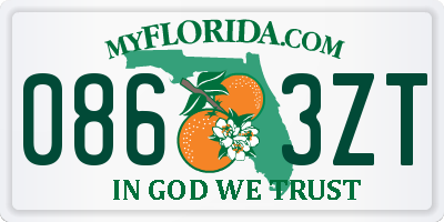 FL license plate 0863ZT