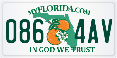 FL license plate 0864AV