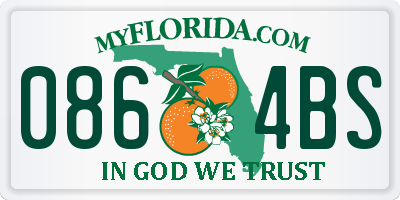 FL license plate 0864BS