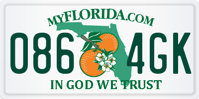 FL license plate 0864GK