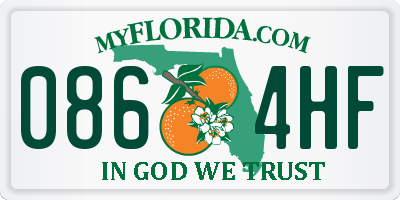 FL license plate 0864HF