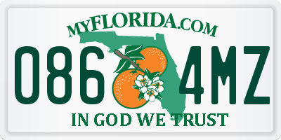 FL license plate 0864MZ