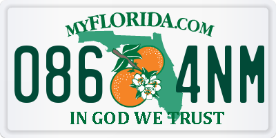FL license plate 0864NM