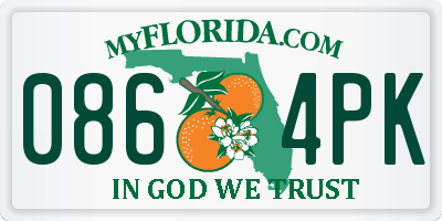 FL license plate 0864PK