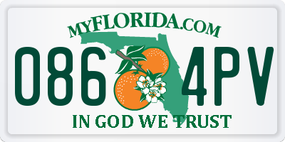 FL license plate 0864PV