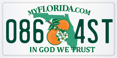 FL license plate 0864ST