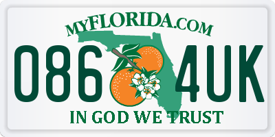 FL license plate 0864UK