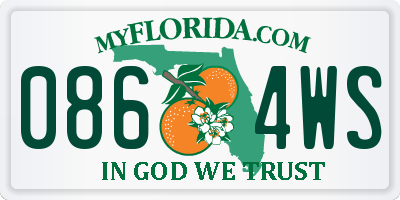 FL license plate 0864WS