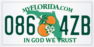 FL license plate 0864ZB