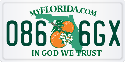 FL license plate 0866GX