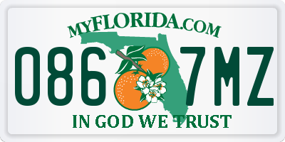FL license plate 0867MZ
