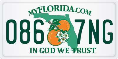 FL license plate 0867NG