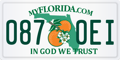 FL license plate 0870EI
