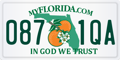 FL license plate 0871QA