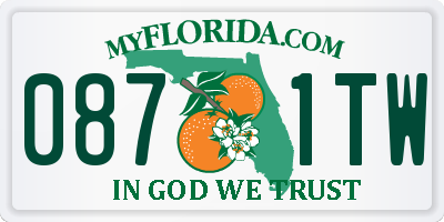 FL license plate 0871TW