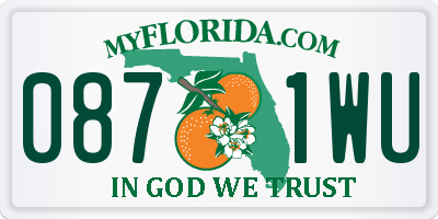FL license plate 0871WU