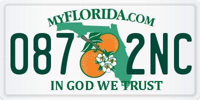 FL license plate 0872NC