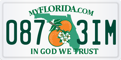 FL license plate 0873IM