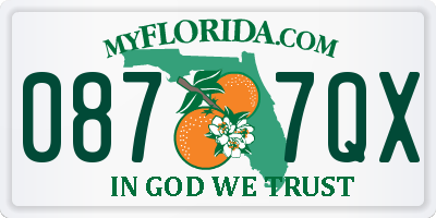 FL license plate 0877QX