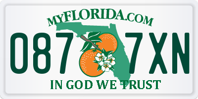 FL license plate 0877XN