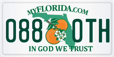 FL license plate 0880TH