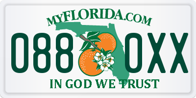 FL license plate 0880XX