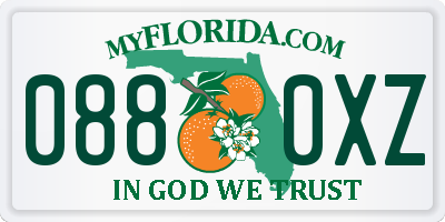 FL license plate 0880XZ