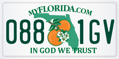 FL license plate 0881GV