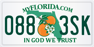 FL license plate 0883SK