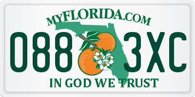 FL license plate 0883XC