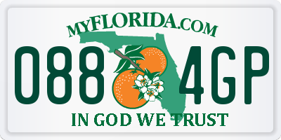 FL license plate 0884GP