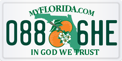 FL license plate 0886HE