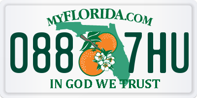 FL license plate 0887HU