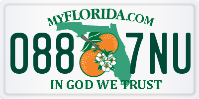 FL license plate 0887NU
