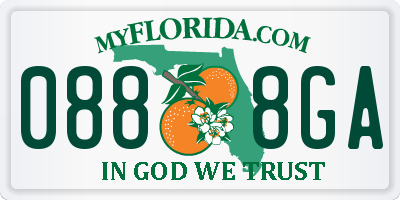 FL license plate 0888GA