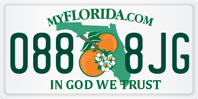FL license plate 0888JG