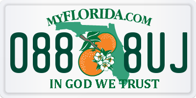 FL license plate 0888UJ