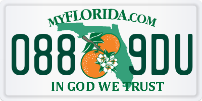 FL license plate 0889DU
