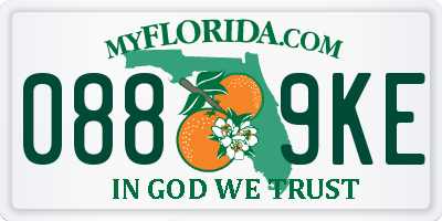 FL license plate 0889KE