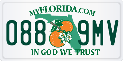 FL license plate 0889MV