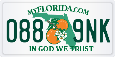FL license plate 0889NK