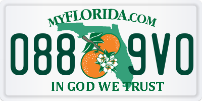 FL license plate 0889VO